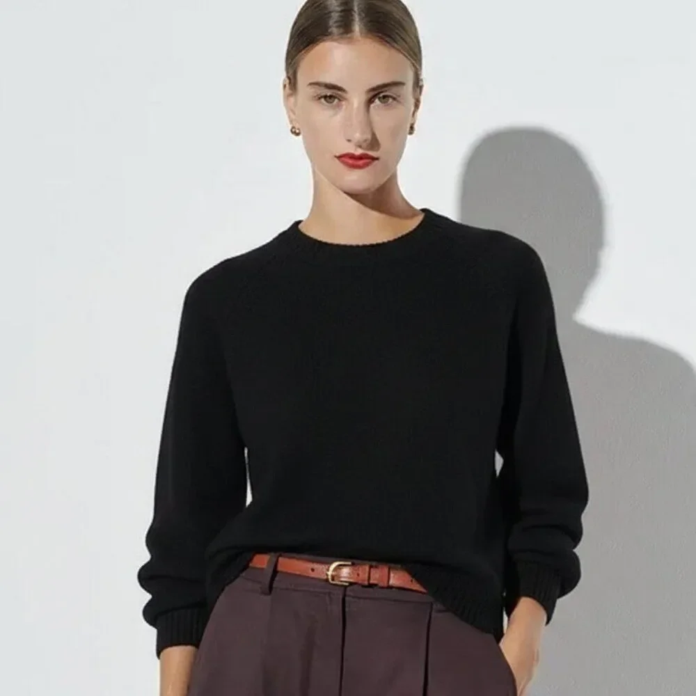 The Reset R Label Black Charming Crew Sweater Top Size XS